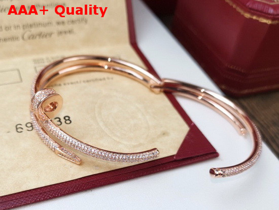 Cartier Juste Un Clou Bracelet Pink Gold Allover Diamonds Double Loop Replica