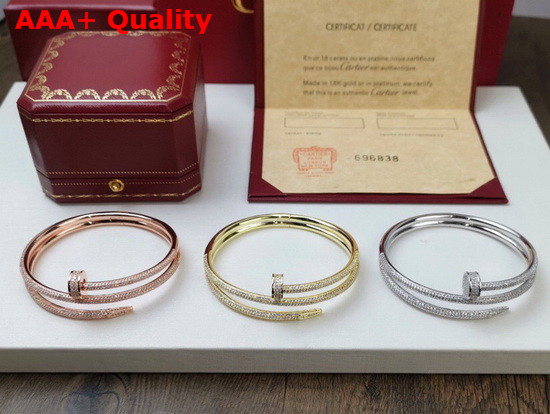 Cartier Juste Un Clou Bracelet Pink Gold Allover Diamonds Double Loop Replica