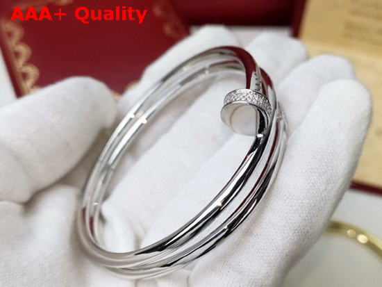 Cartier Juste Un Clou Bracelet White Gold Diamonds Double Loop Replica