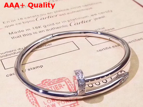 Cartier Juste Un Clou Bracelet White Gold Diamonds Replica