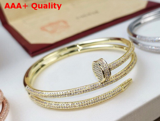 Cartier Juste Un Clou Bracelet Yellow Gold Allover Diamonds Double Loop Replica