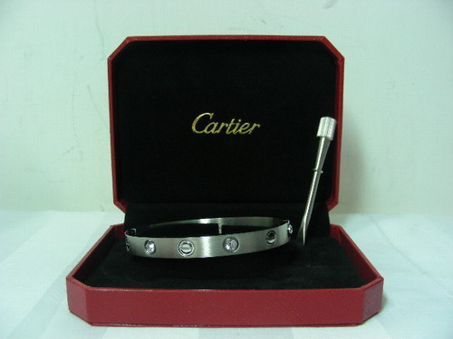 Cartier Love Bracelet Silver Diamonds for Sale