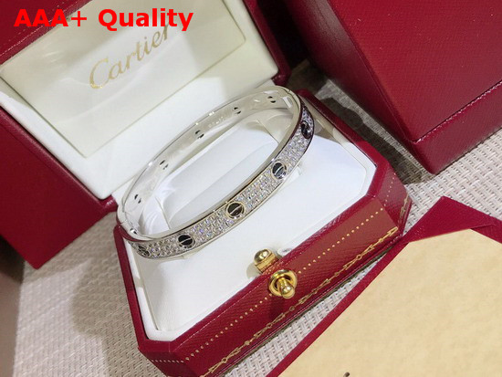 Cartier Love Bracelet White Gold Allover Diamonds Replica