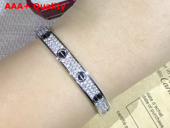 Cartier Love Bracelet White Gold Allover Diamonds Replica