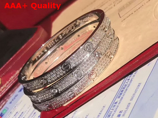 Cartier Love Bracelet White Gold Allover Diamonds Replica