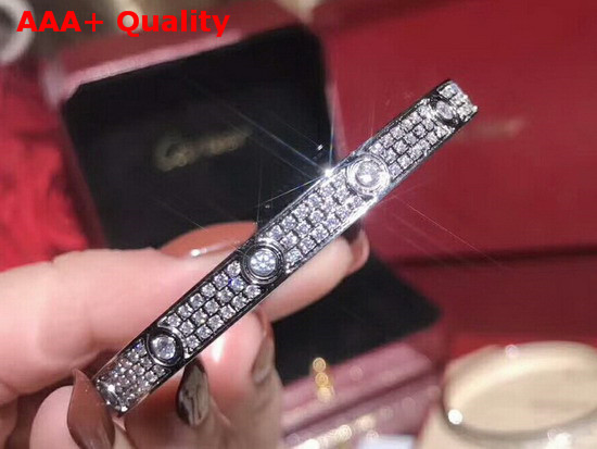 Cartier Love Bracelet White Gold Allover Diamonds Replica