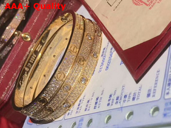 Cartier Love Bracelet Yellow Gold Allover Diamonds Replica