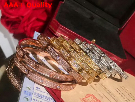 Cartier Love Bracelet Yellow Gold Allover Diamonds Replica