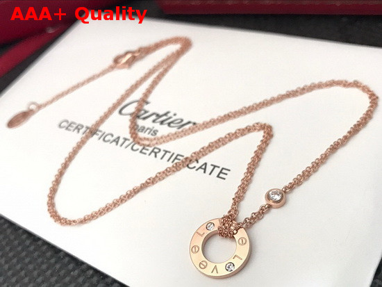 Cartier Love Necklace 2 Diamonds Pink Gold Replica