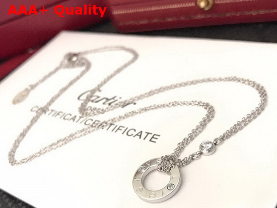 Cartier Love Necklace 2 Diamonds White Gold Replica