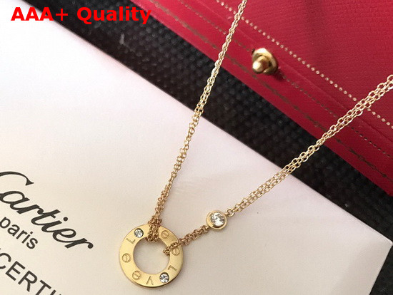 Cartier Love Necklace 2 Diamonds Yellow Gold Replica