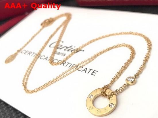 Cartier Love Necklace 2 Diamonds Yellow Gold Replica