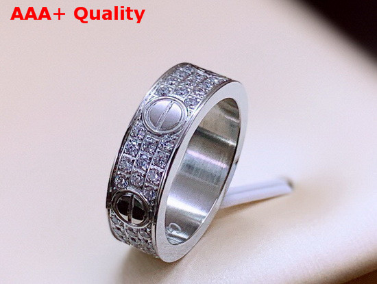 Cartier Love Wedding Band Diamond Paved White Gold Diamonds Replica