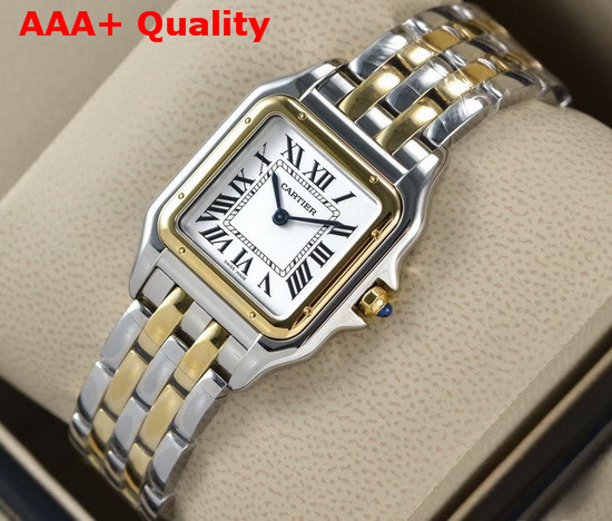 Cartier Panthere De Cartier Watch Small Model Yellow Gold and Steel Replica