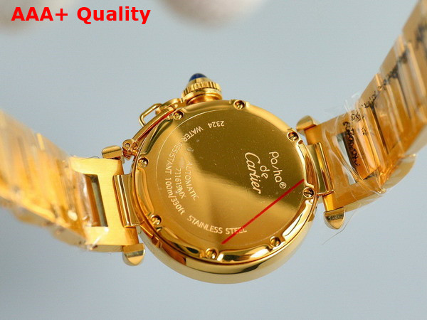 Cartier Pasha de Cartier Watch 35mm Automatic Movement Yellow Gold and White Replica