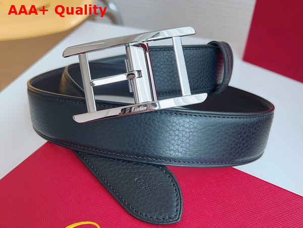 Cartier Tank de Cartier Belt Black and Brown Grained Cowhide Replica