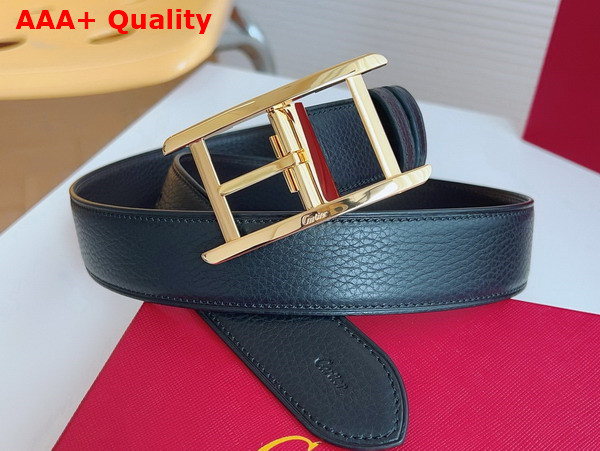 Cartier Tank de Cartier Belt Black and Brown Grained Cowhide Replica