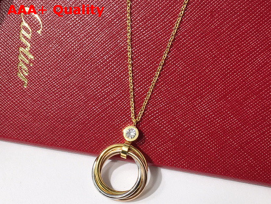 Cartier Trinity Necklace White Gold Yellow Gold Pink Gold Diamonds Replica