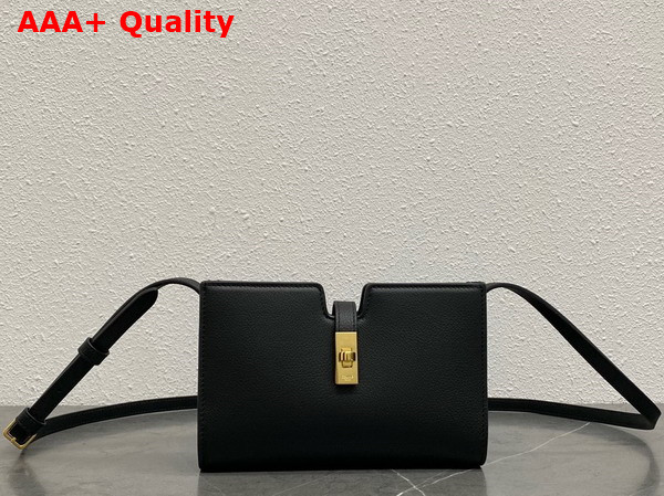 Celine 16 Strap Pochette in Black Supple Calfskin Replica