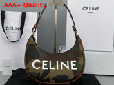 Celine Ava Bag in Canvas with Camouflage and Celine Print Khaki Replica