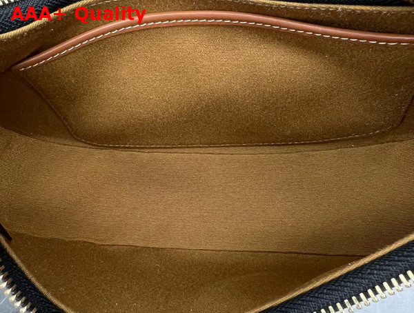 Celine Ava Triomphe Soft Bag in Triomphe Canvas and Calfskin Tan Replica