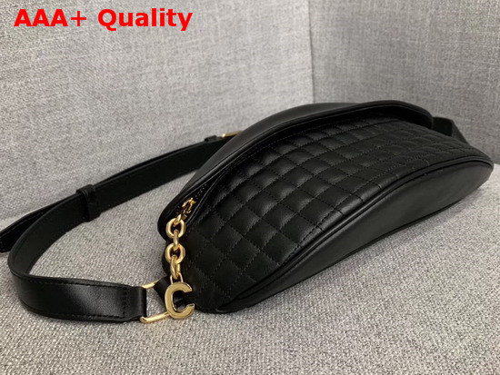 Celine Belt Bag C Charm in Quilted Calfskin Black Replica