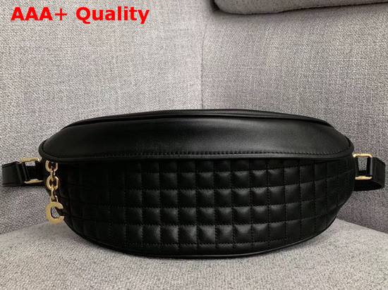 Celine Belt Bag C Charm in Quilted Calfskin Black Replica