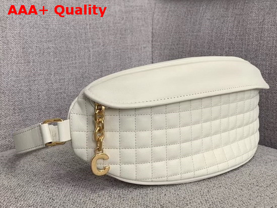 Celine Belt Bag C Charm in Quilted Calfskin White Replica