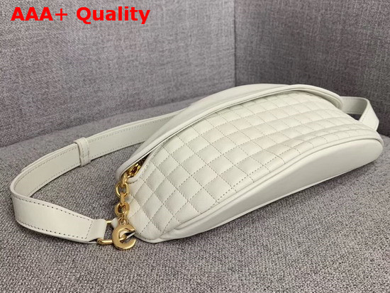 Celine Belt Bag C Charm in Quilted Calfskin White Replica