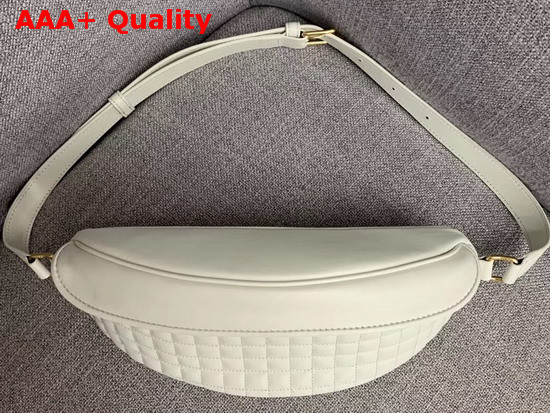 Celine Belt Bag C Charm in Quilted Calfskin White Replica