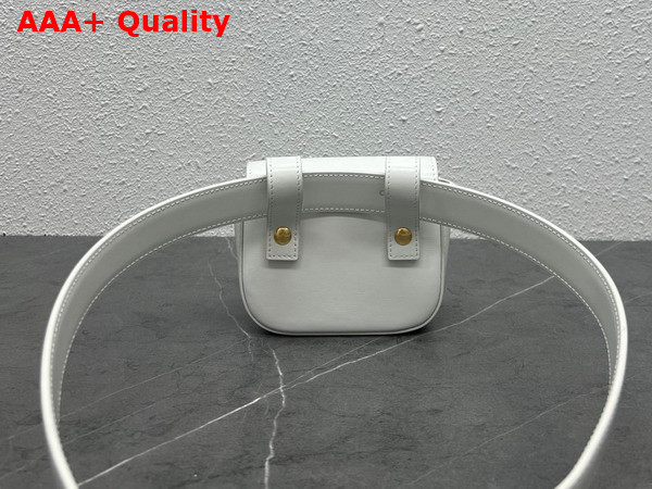 Celine Belt Bag Triomphe Belt in Shiny Calfskin White Replica