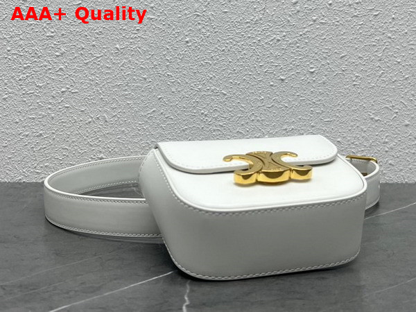 Celine Belt Bag Triomphe Belt in Shiny Calfskin White Replica