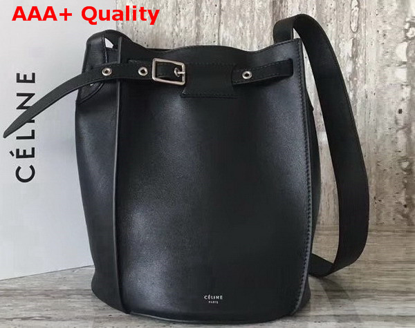 Celine Big Bag Bucket with Long Strap in Black Smooth Calfskin Replica