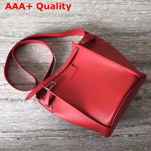 Celine Big Bag Bucket with Long Strap in Pop Red Smooth Calfskin Replica