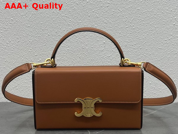 Celine Box Triomphe in Tan Natural Calfskin Replica