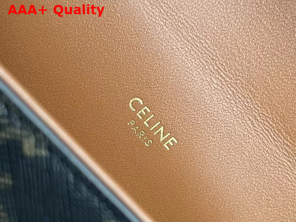 Celine Box Triomphe in Triomphe Canvas and Calfskin Tan Replica