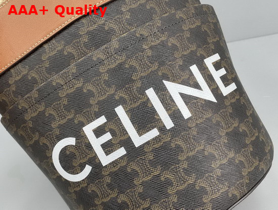 Celine Bucket Celine in Triomphe Canvas with Celine Print Tan Replica