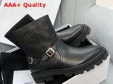 Celine Buckled Ankle Boot in Black Calfskin Replica