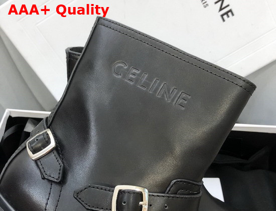 Celine Buckled Ankle Boot in Black Calfskin Replica