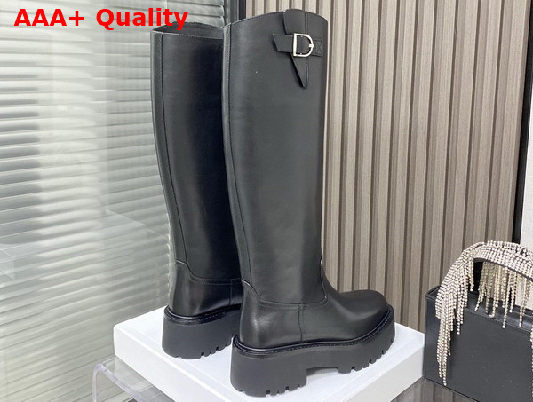 Celine Buckled High Boot in Black Calfskin Replica