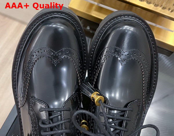 Celine Bulky Brogue Derby in Polished Bull Black Replica