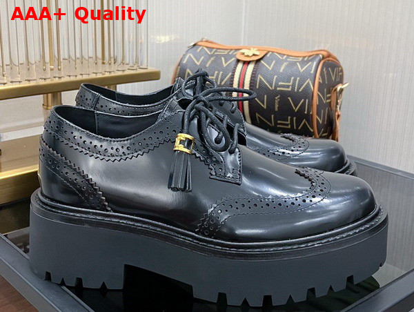 Celine Bulky Brogue Derby in Polished Bull Black Replica