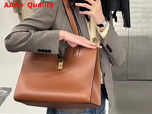 Celine Cabas 16 in Tan Smooth Calfskin Replica