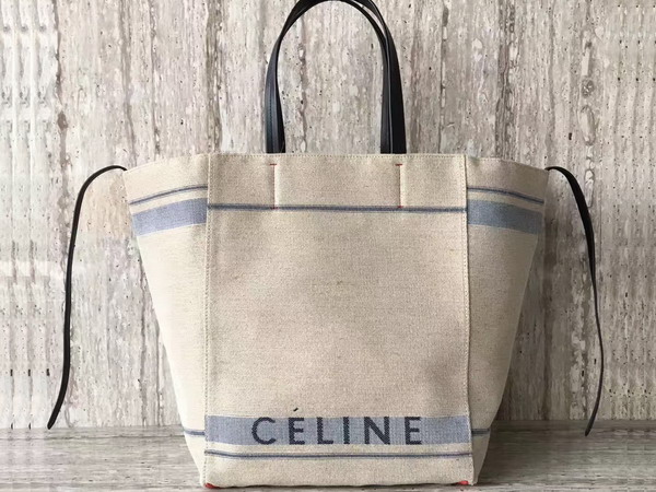 Celine Cabas Phantom in Light Blue Celine Canvas For Sale