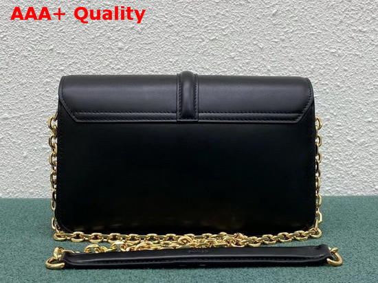 Celine Chain Bag 16 in Black Satinated Calfskin Replica