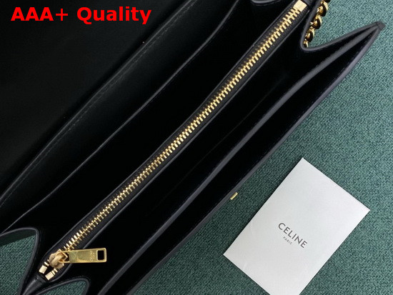 Celine Chain Bag 16 in Black Satinated Calfskin Replica