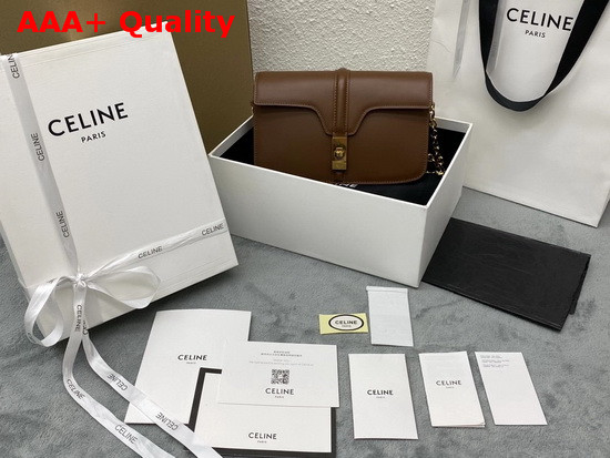 Celine Chain Bag 16 in Camel Satinated Calfskin Replica