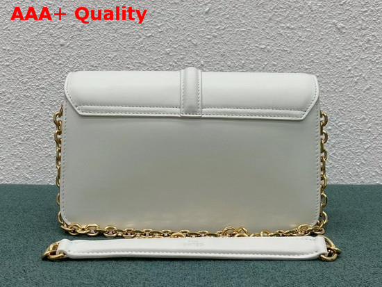 Celine Chain Bag 16 in White Satinated Calfskin Replica