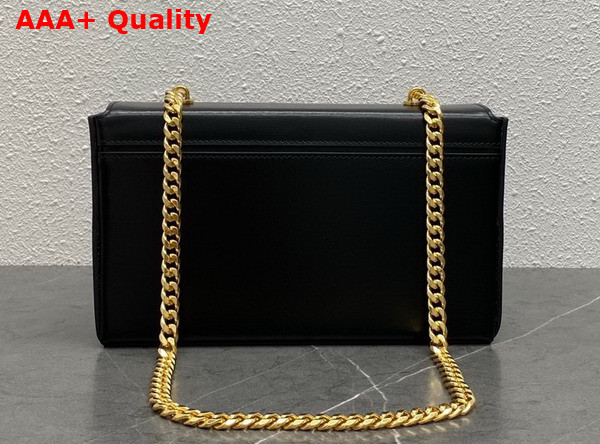 Celine Chain Box Triomphe Bag in Black Shiny Calfskin Replica