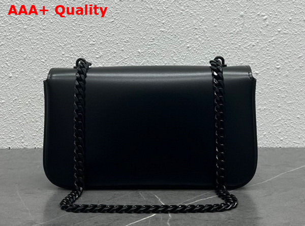 Celine Chain Shoulder Bag Cuir Triomphe in Black Shiny Calfskin Replica